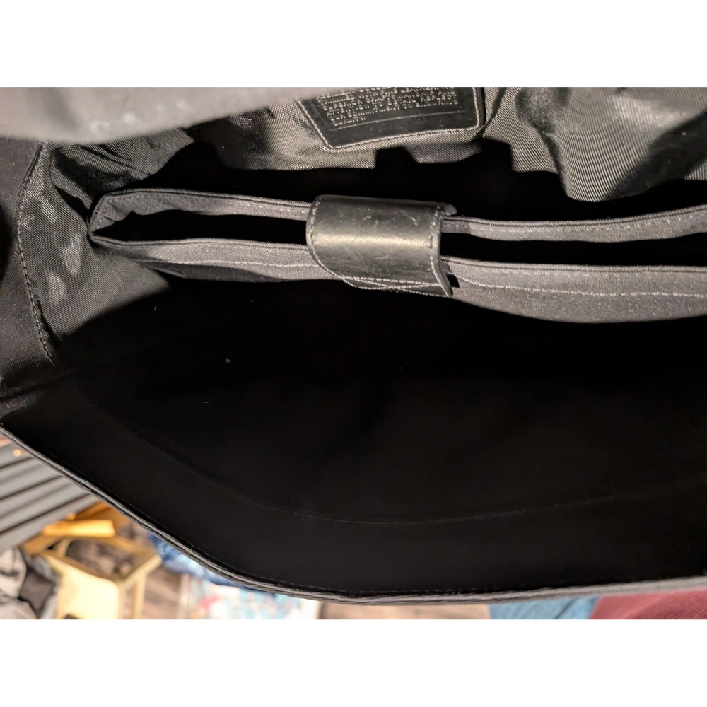 Vintage Coach Backpack Black Canvas Leather Trim Flap Large Utility Travel Bag - Picture 11 of 15